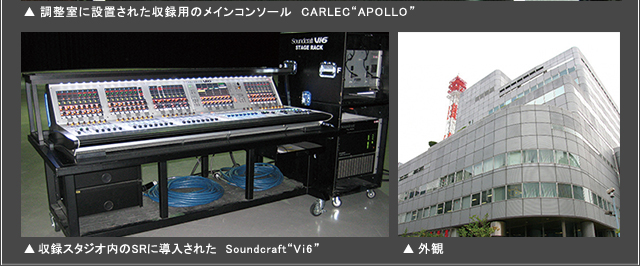 収録スタジオ内のSRに導入された Soundcraft“Vi6”／外観