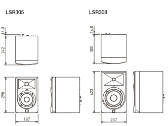LSR305とLSR308寸法図